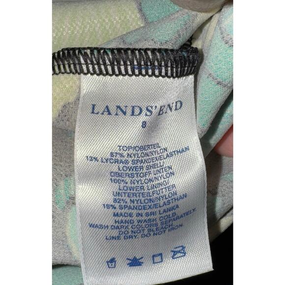 Lands End Tankini Top Swim Suit Women 8 Floral Blue Green Vacation Summer Floral - Picture 5 of 5